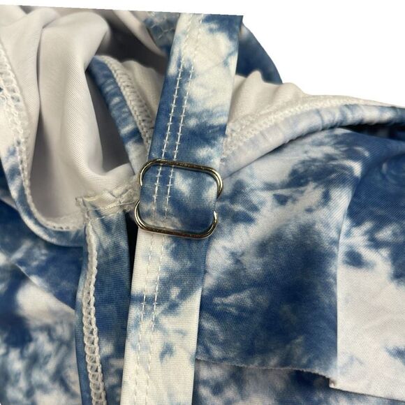 NICOLE MILLER Women's Blue Tie Dye  Cold Shoulder One Piece Swimsuit Small NWT - Picture 9 of 11